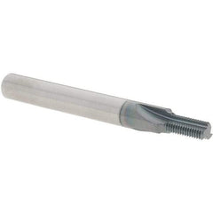 Scientific Cutting Tools - 1/4-40 Thread, 1/4" Shank Diam, AlTiN+ Coating, Solid Carbide Straight Flute Thread Mill - 3 Flutes, 2-1/2" OAL, 1/4" Min Noml Diameter - Exact Tool & Supply