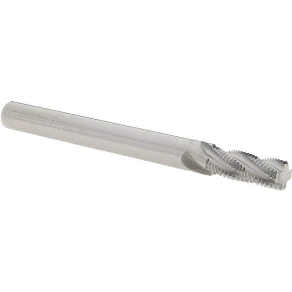 Scientific Cutting Tools - 3/8-27 UNS, 0.29" Cutting Diam, 4 Flute, Solid Carbide Helical Flute Thread Mill - Internal/External Thread, 0.793" LOC, 3-1/2" OAL, 5/16" Shank Diam - Exact Tool & Supply