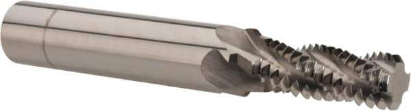 Scientific Cutting Tools - 1/2-13 UNC, 0.4" Cutting Diam, 4 Flute, Solid Carbide Helical Flute Thread Mill - Internal/External Thread, 1.108" LOC, 3-1/2" OAL, 1/2" Shank Diam - Exact Tool & Supply