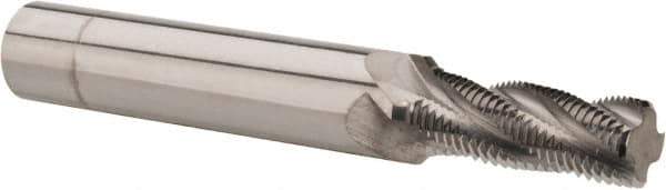 Scientific Cutting Tools - 1/2-24 UNS, 0.4" Cutting Diam, 4 Flute, Solid Carbide Helical Flute Thread Mill - Internal/External Thread, 1.1" LOC, 3-1/2" OAL, 1/2" Shank Diam - Exact Tool & Supply