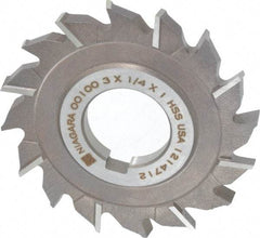 Keo - 3" Diam x 1/4" Width of Cut, 16 Teeth, High Speed Steel Side Milling Cutter - Staggered Teeth, Uncoated - Exact Tool & Supply
