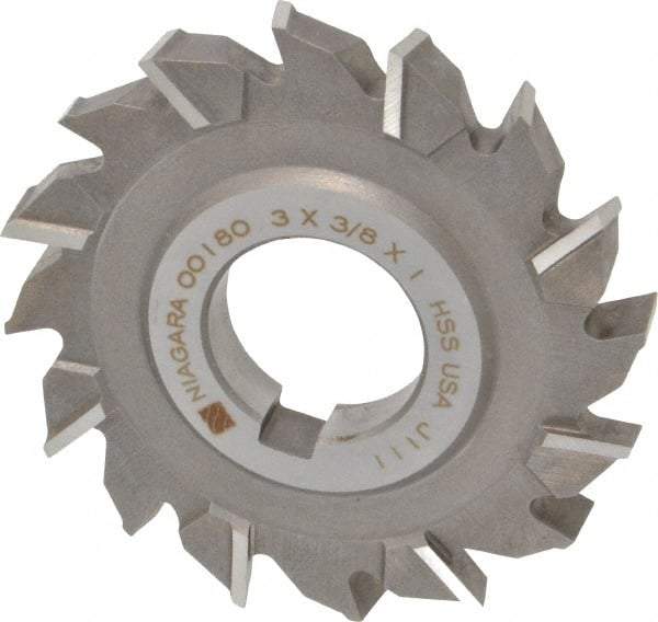 Keo - 3" Diam x 3/8" Width of Cut, 16 Teeth, High Speed Steel Side Milling Cutter - Staggered Teeth, Uncoated - Exact Tool & Supply