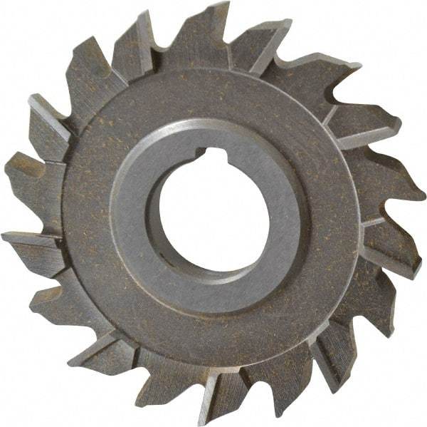 Keo - 3-1/2" Diam x 3/8" Width of Cut, 18 Teeth, High Speed Steel Side Milling Cutter - Staggered Teeth, Uncoated - Exact Tool & Supply