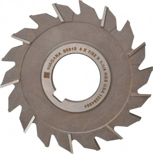 Keo - 4" Diam x 7/32" Width of Cut, 18 Teeth, High Speed Steel Side Milling Cutter - Staggered Teeth, Uncoated - Exact Tool & Supply