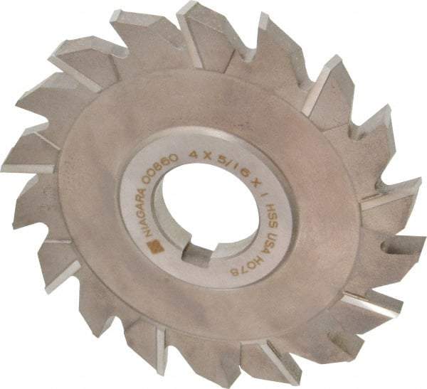 Keo - 4" Diam x 5/16" Width of Cut, 18 Teeth, High Speed Steel Side Milling Cutter - Staggered Teeth, Uncoated - Exact Tool & Supply