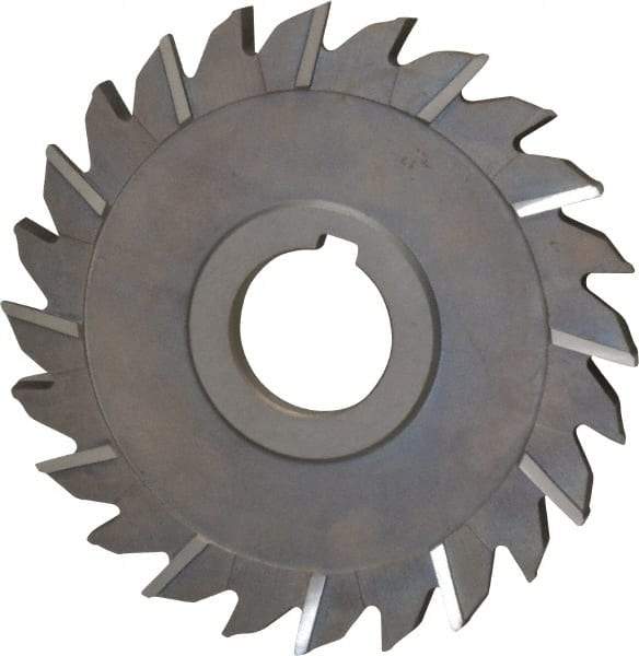Keo - 5" Diam x 1/4" Width of Cut, 24 Teeth, High Speed Steel Side Milling Cutter - Staggered Teeth, Uncoated - Exact Tool & Supply
