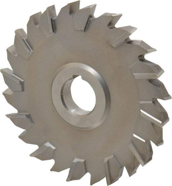 Keo - 5" Diam x 1/2" Width of Cut, 24 Teeth, High Speed Steel Side Milling Cutter - Staggered Teeth, Uncoated - Exact Tool & Supply