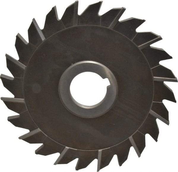 Keo - 6" Diam x 1/4" Width of Cut, 24 Teeth, High Speed Steel Side Milling Cutter - Staggered Teeth, Uncoated - Exact Tool & Supply