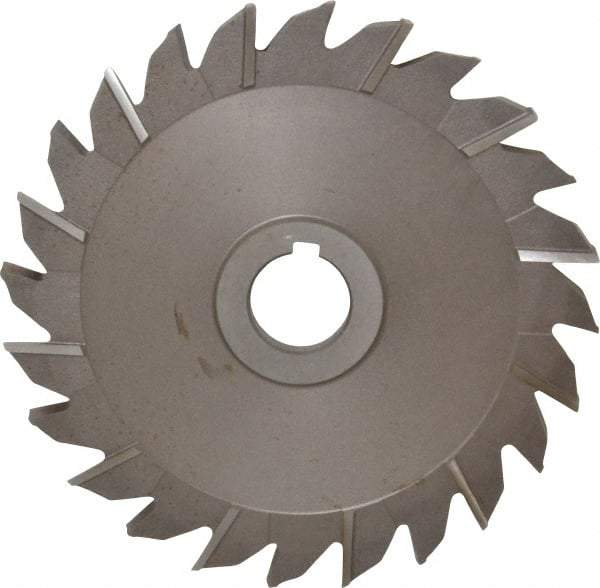 Keo - 6" Diam x 5/16" Width of Cut, 24 Teeth, High Speed Steel Side Milling Cutter - Staggered Teeth, Uncoated - Exact Tool & Supply