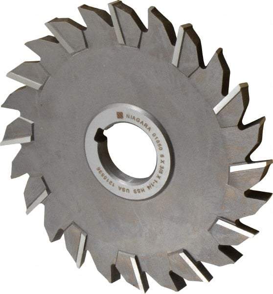 Keo - 6" Diam x 3/8" Width of Cut, 24 Teeth, High Speed Steel Side Milling Cutter - Staggered Teeth, Uncoated - Exact Tool & Supply