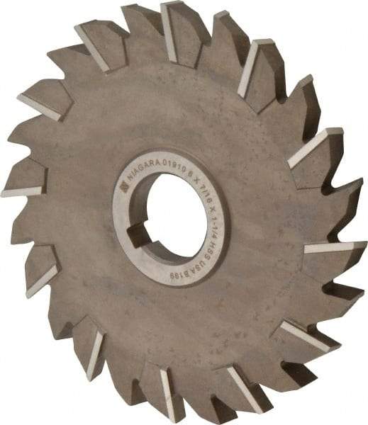 Keo - 6" Diam x 7/16" Width of Cut, 24 Teeth, High Speed Steel Side Milling Cutter - Staggered Teeth, Uncoated - Exact Tool & Supply