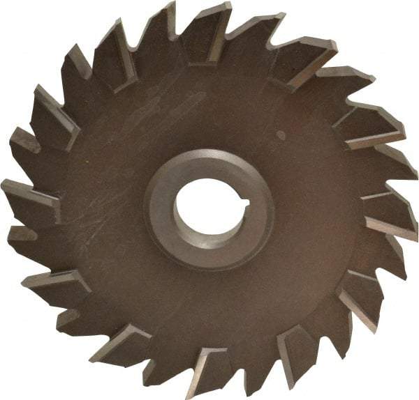 Keo - 6" Diam x 1/2" Width of Cut, 24 Teeth, High Speed Steel Side Milling Cutter - Staggered Teeth, Uncoated - Exact Tool & Supply