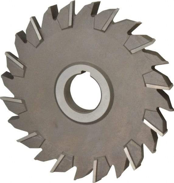 Keo - 6" Diam x 1/2" Width of Cut, 24 Teeth, High Speed Steel Side Milling Cutter - Staggered Teeth, Uncoated - Exact Tool & Supply
