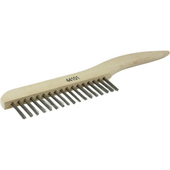 Hand Wire Scratch Brush, .012 Stainless Fill, Shoe Handle, 1 × 17 Rows - Exact Tool & Supply