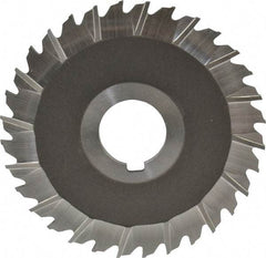 Keo - 4" Blade Diam x 3/32" Blade Thickness, 1" Hole, 32 Teeth, High Speed Steel Side Chip Saw - Staggered Tooth, Arbor Connection, Right Hand Cut, Uncoated - Exact Tool & Supply