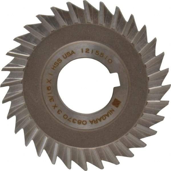 Keo - 3" Blade Diam x 3/16" Blade Thickness, 1" Hole, 32 Teeth, High Speed Steel Side Chip Saw - Straight Tooth, Arbor Connection, Right Hand Cut, Uncoated, with Keyway - Exact Tool & Supply