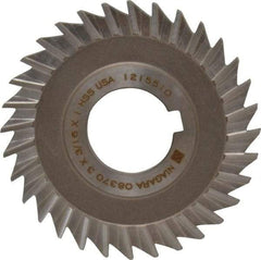 Keo - 3" Blade Diam x 3/16" Blade Thickness, 1" Hole, 32 Teeth, High Speed Steel Side Chip Saw - Straight Tooth, Arbor Connection, Right Hand Cut, Uncoated, with Keyway - Exact Tool & Supply