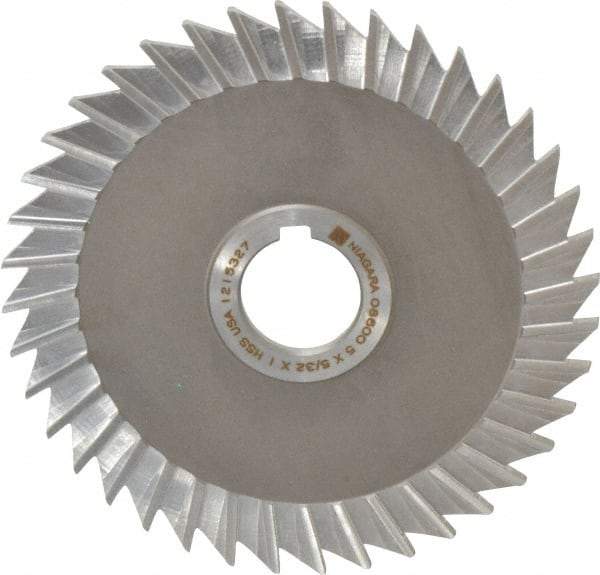 Keo - 5" Blade Diam x 5/32" Blade Thickness, 1" Hole, 40 Teeth, High Speed Steel Side Chip Saw - Straight Tooth, Arbor Connection, Right Hand Cut, Uncoated, with Keyway - Exact Tool & Supply