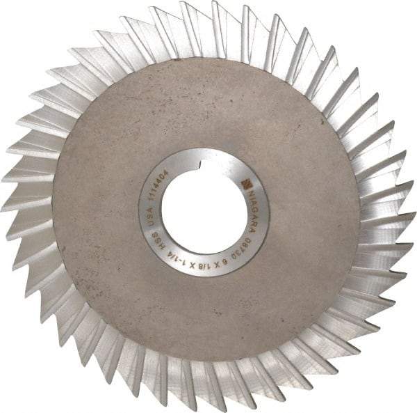 Keo - 6" Blade Diam x 1/8" Blade Thickness, 1-1/4" Hole, 42 Teeth, High Speed Steel Side Chip Saw - Straight Tooth, Arbor Connection, Right Hand Cut, Uncoated, with Keyway - Exact Tool & Supply