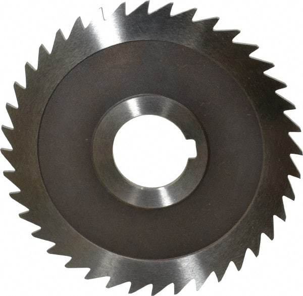 Keo - 4" Diam x 3/32" Blade Thickness x 1" Arbor Hole Diam, 40 Tooth Slitting and Slotting Saw - Arbor Connection, Right Hand, Uncoated, High Speed Steel, Concave Ground, Contains Keyway - Exact Tool & Supply