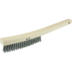 Plater's Brush, Steel Fill, 3 × 19 Rows, Curved Handle - Exact Tool & Supply
