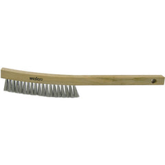 Plater's Brush, Steel Fill, 4 × 18 Rows, Shoe Handle - Exact Tool & Supply