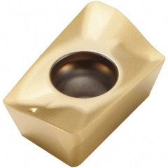 Seco - XOEX120408 M07 Grade F30M Carbide Milling Insert - TiAlN/TiN Finish, 0.199" Thick, 0.031" Corner Radius - Exact Tool & Supply