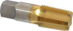 OSG - 3/4-14 NPTF Thread, 5 Flute Standard Pipe Tap - 3-1/4" OAL, 1-3/8" Thread Length, 29/32" Shank Diam, TiN Finish, High Speed Steel - Exact Tool & Supply