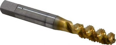 OSG - M8x1.25 Metric Coarse 3 Flute 6H Plug Spiral Flute Tap - High Speed Steel, TiN Finish, 2-23/32" OAL, Right Hand Flute, Right Hand Thread, D5, Series 143 - Exact Tool & Supply