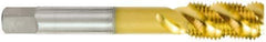 OSG - 5/8-18 UNF 4 Flute 3B Bottoming Spiral Flute Tap - High Speed Steel, TiN Finish, 3-13/16" OAL, Right Hand Flute, Right Hand Thread, H3, Series 107 - Exact Tool & Supply