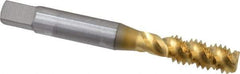 OSG - 5/16-18 UNC 3 Flute 3B Bottoming Spiral Flute Tap - High Speed Steel, TiN Finish, 2-23/32" OAL, Right Hand Flute, Right Hand Thread, H3, Series 107 - Exact Tool & Supply