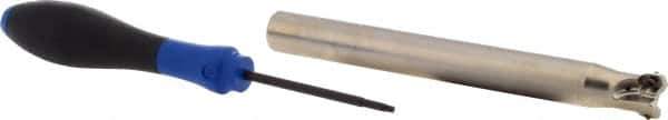 Seco - 5/8" Cut Diam, 0.03" Max Depth, 5/8" Shank Diam, Cylindrical Shank Indexable High-Feed End Mill - Screw Holding Method, LP.. 06 Insert, R217.21 Toolholder, Through Coolant - Exact Tool & Supply