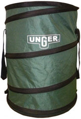 Unger - 40 Gal Green Round Trash Can - Canvas with Plastic Bottom, 27" High - Exact Tool & Supply