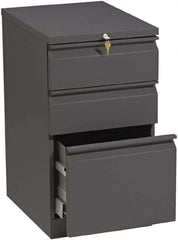 Hon - 15" Wide x 28" High x 19-7/8" Deep, 3 Drawer Pedestal - Steel, Charcoal - Exact Tool & Supply