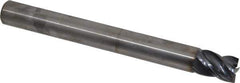 Kennametal - 5/8", 3/4" LOC, 5/8" Shank Diam, 6" OAL, 4 Flute, Solid Carbide Square End Mill - Single End, AlTiN Finish, Spiral Flute, 38° Helix, Centercutting, Right Hand Cut, Right Hand Flute, Series HPRSHV - Exact Tool & Supply