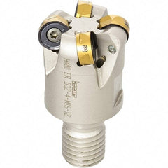 Iscar - 25mm Cut Diam, 7.5mm Max Depth of Cut, 28mm OAL, Indexable Copy End Mill - 3 Inserts, H400 RNHU 1205 Insert, M12 Modular Connection, Through Coolant - Exact Tool & Supply