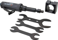 Ingersoll-Rand - 1/4" Collet, Straight Handle, Angle Air Die Grinder - 25,000 RPM, Dual Capable Exhaust, 25 CFM, 0.4 hp, 1/4 NPT - Exact Tool & Supply