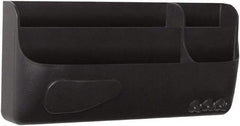 MasterVision - 4 Compartment, 4.33 Inch Wide x 9.45 Inch Deep x 2.17 Inch High, Marker Tray - Plastic, Black - Exact Tool & Supply