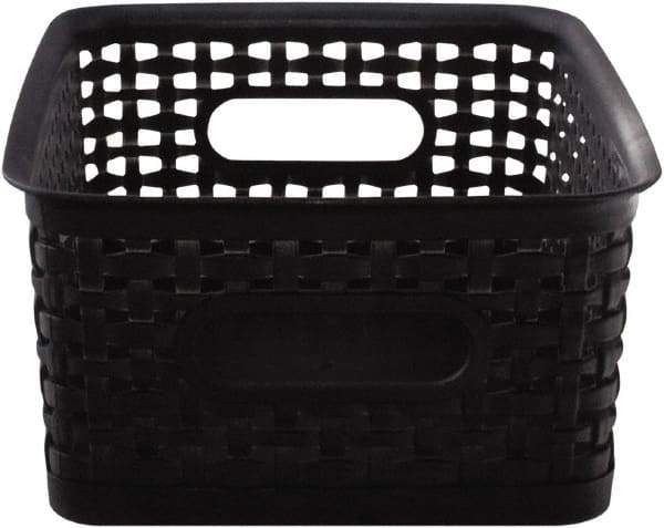 ADVANTUS - 1 Compartment, 9-7/8 Inch Wide x 7-3/8 Inch Deep x 4 Inch High, File Storage Box - Plastic, Black - Exact Tool & Supply