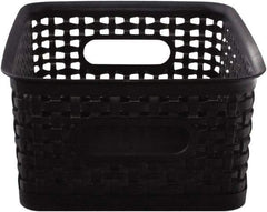 ADVANTUS - 1 Compartment, 9-7/8 Inch Wide x 7-3/8 Inch Deep x 4 Inch High, File Storage Box - Plastic, Black - Exact Tool & Supply