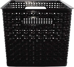 ADVANTUS - 1 Compartment, 13-7/8 Inch Wide x 10-3/4 Inch Deep x 8-3/4 Inch High, File Storage Box - Plastic, Black - Exact Tool & Supply