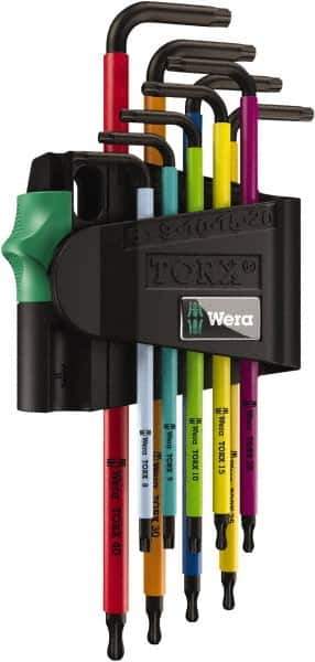 Wera - 9 Piece T8 to T30 Color Coded Torx Key Set - Exact Tool & Supply