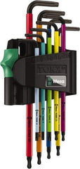 Wera - 9 Piece T8 to T30 Color Coded Torx Key Set - Exact Tool & Supply