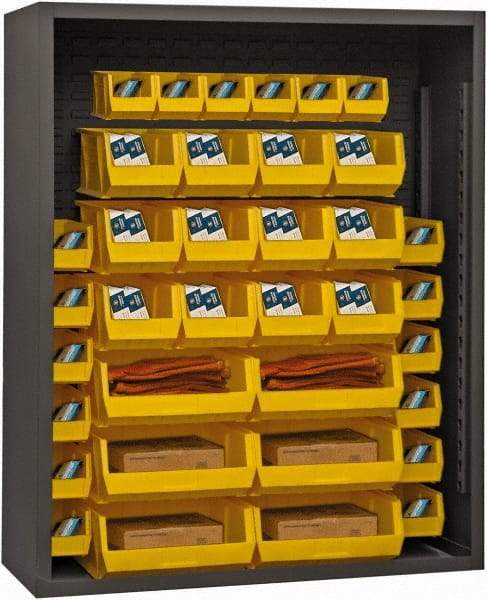 Durham - 4 Shelves, 3,400 Lb Capacity, Closed Shelving System - 48" Wide x 18" Deep x 72" High, Gray - Exact Tool & Supply
