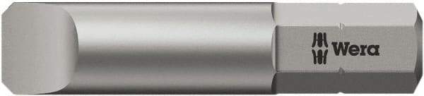 Wera - 4mm x 32mm Blade, 1/4" Drive Slotted Screwdriver Bit - 1-1/4" OAL - Exact Tool & Supply