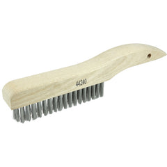 Plater's Brush, Stainless Fill, 4 × 18 Rows, Shoe Handle - Exact Tool & Supply