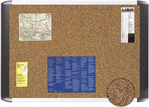 MasterVision - 48" Wide x 36" High Open Cork Bulletin Board - Tan - Exact Tool & Supply