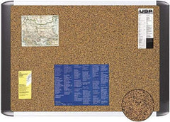 MasterVision - 48" Wide x 36" High Open Cork Bulletin Board - Tan - Exact Tool & Supply