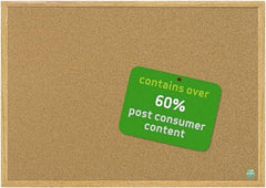 MasterVision - 48" Wide x 36" High Open Cork Bulletin Board - Natural (Color) - Exact Tool & Supply