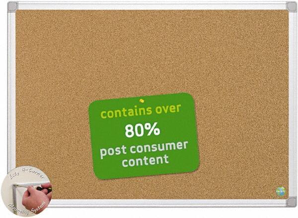 MasterVision - 48" Wide x 36" High Open Cork Bulletin Board - Natural (Color) - Exact Tool & Supply